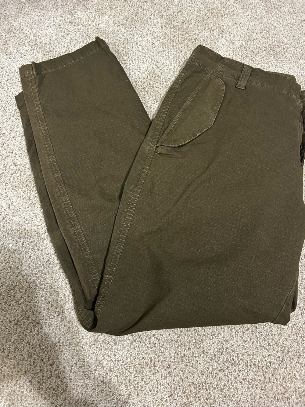 NEW AG Adriano Goldschmied Olive Green Turner Utility Crop Loose Fit Sz 27